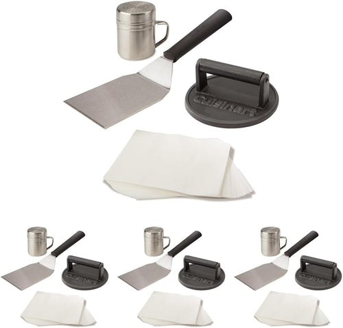 Best Seller - Cuisinart Smash Burger Press, Cast Iron, 6.5 Round Burger Smasher - Hamburger press with round flat edge for crispy carmelization, the go-to grill press for indoor and outdoor cooking, CISB-111