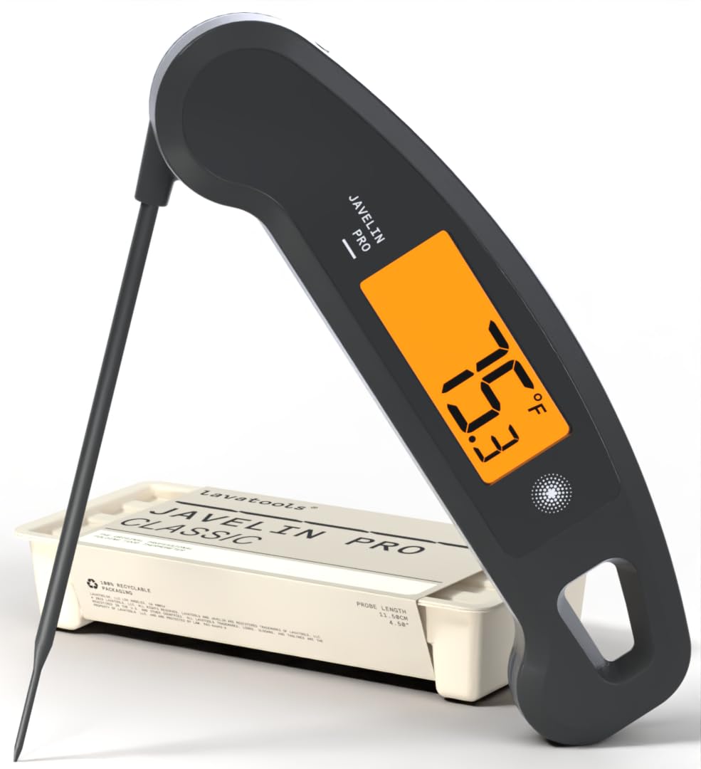 Hot Sale - Lavatools Javelin? PRO Classic Ultra-Fast 2-Second Professional Digital Instant Read Meat Thermometer for Grill and Cooking, Auto-Rotating Backlit Display, IP65 Water Resistant, NSF Certified – Sambal