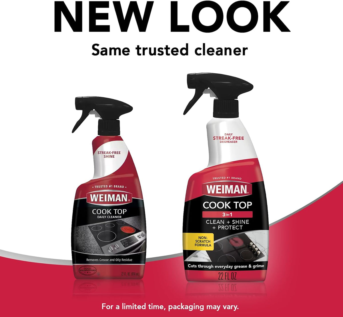 Weiman Daily Cooktop Cleaner & Degreaser, 2 Pack with Microfiber Cloth - Safe for Ceramic, Electirc, Gas & Induction Cooktop, Non-Abrasive Cleaner for Burnt-On Food & Grease, Scratch & Streak-Free