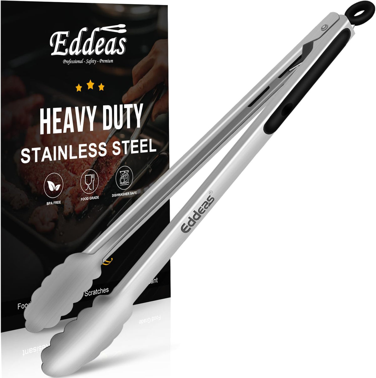 Limited-Time Deal - Tongs For Cooking Up to 600 °F Metal Kitchen Tongs 3PCS 7,9,12 Inch - Heat Resistant 600 Degrees Stainless Steel,Heavy Duty Metal Locking Tong for Food,Salad and BBQ Dishwasher Safe