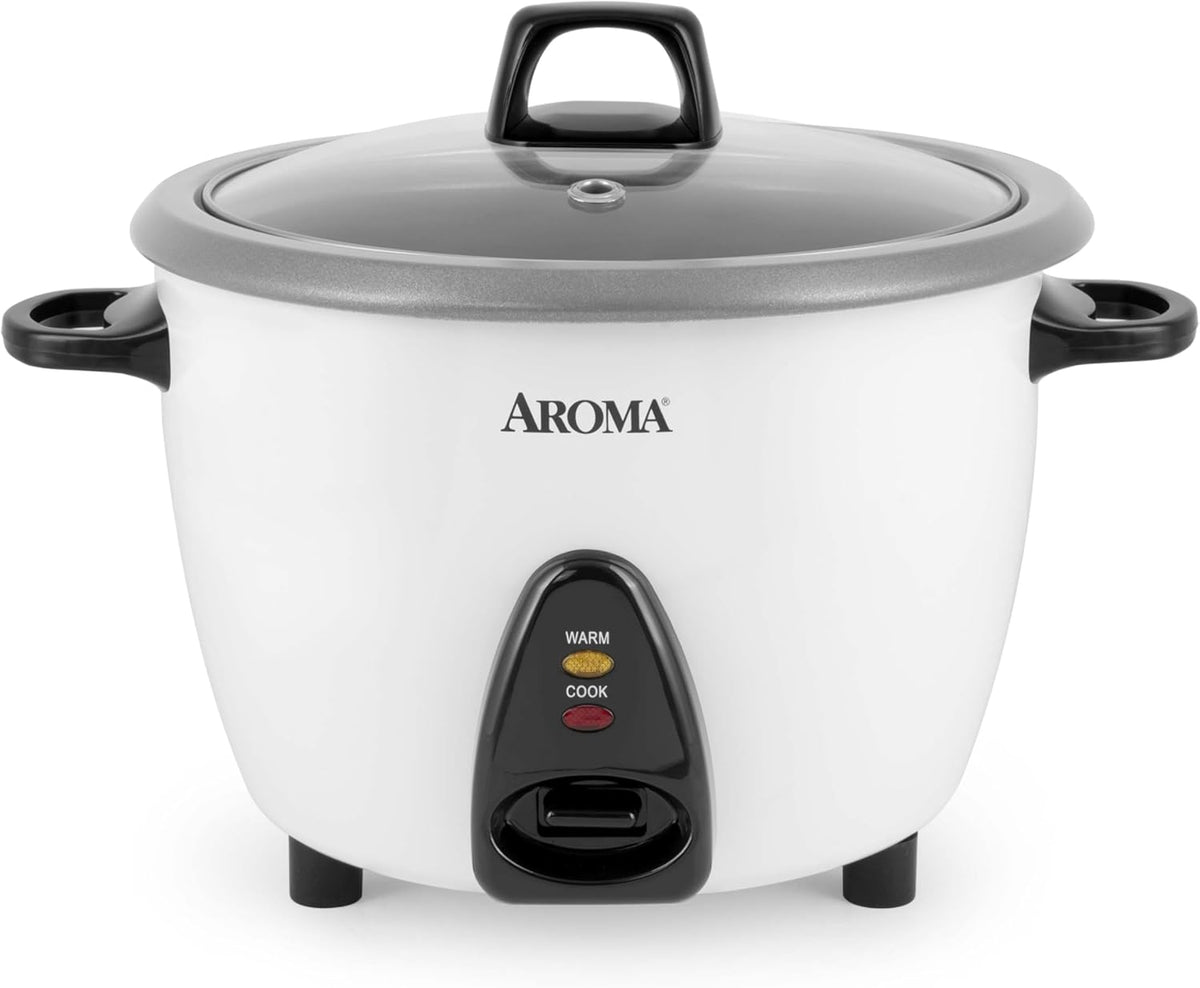 Flash Sale - AROMA Rice Cooker, 10-Cup (Uncooked) / 20-Cup (Cooked), Steamer, Auto Keep Warm, Soup Maker, Oatmeal Cooker, Large Rice Cooker, 5 Qt, White, ARC-360-NGP
