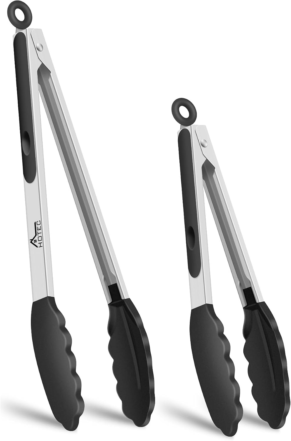 Hot Sale - HOTEC Stainless Steel Kitchen Tongs with Silicon Tips, Set of 3-7, 9 &12 - 600°F Heat-Resistant, Heavy-Duty, Non-Slip, Locking Food Tong for Cooking, Serving, Salad, BBQ, Air Fryer, Dishwasher-Safe
