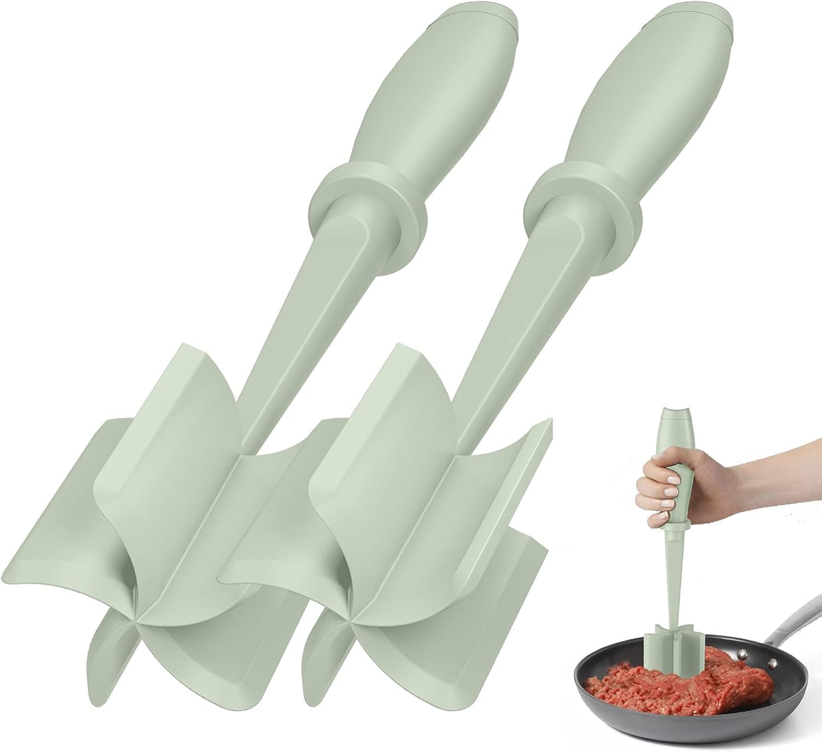 PGYARD Meat Chopper Hamburger Grinder, Kitchen Smasher for Ground Beef - Heat Resistant, 5 Nylon Blade, Burger Grinder Potato Mix Tool, Meat & Poultry Tenderizers, Dishwasher Safe, Black