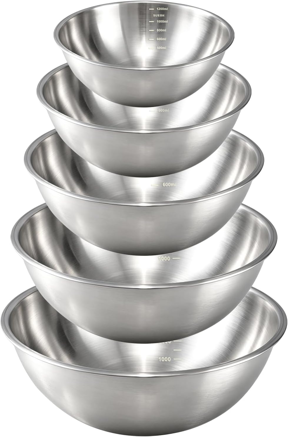 Best Seller - Gronivex Stainless Steel Mixing Bowls Set, 3-Piece (1.5, 2.2 & 3.4 Qt) - Food-Grade Metal, Dishwasher safe，Stackable Nesting & Space-Saving – For Kitchen Baking, Salads, Meal Prep, RV & Camping