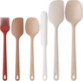 Hot Sale - Astercook 6-Piece Silicone Spatula Set, 560°F Heat Resistant Rubber Spatulas with Stainless Steel Core, Nonstick Safe & Dishwasher Safe Baking Spatula Set for Cooking & Mixing, Morandi Earth Colors
