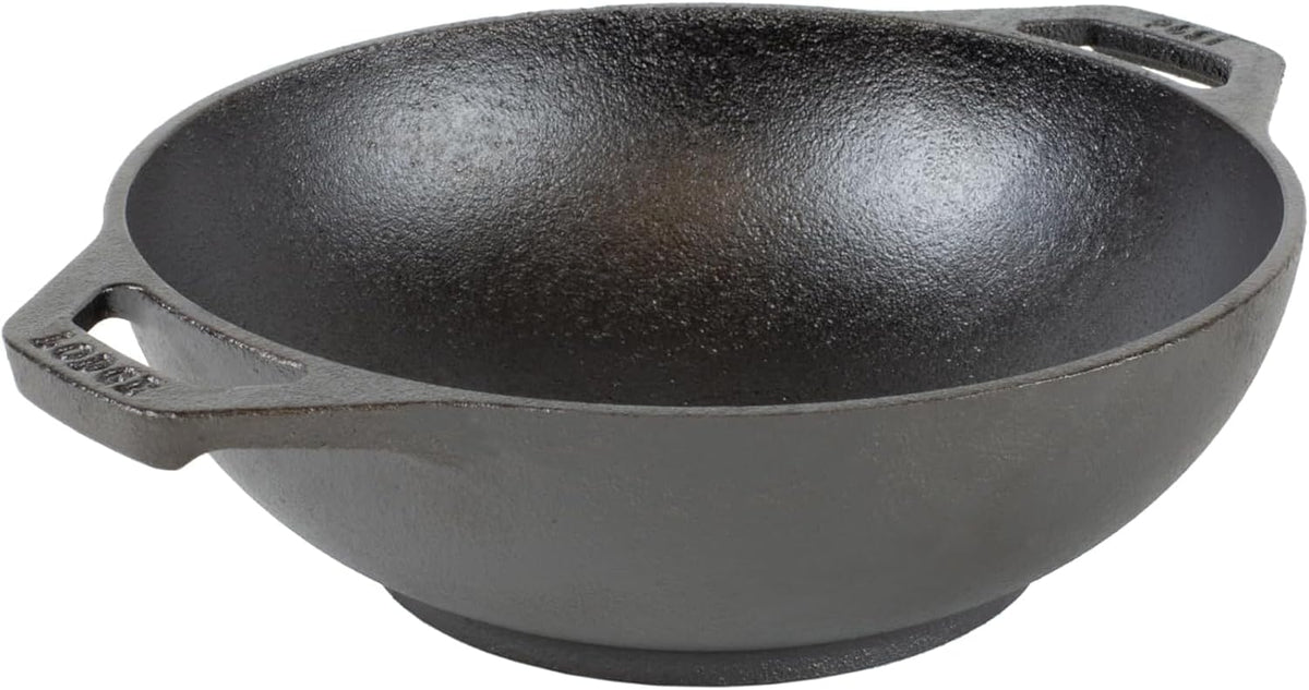 Lodge Cast Iron Wok with Dual Loop Handles, PFAS Free, 14 Inches - PFAS-Free Cast Iron Wok for Stir Fry, Searing & Everyday Cooking, Oven & Stovetop Safe, Non-Toxic & Durable