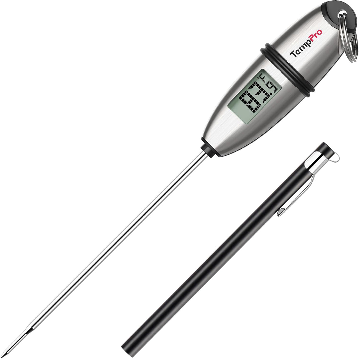 Limited-Time Deal - TempPro TempSwift 1 Sec Digital Food Thermometer for Kitchen Cooking - Meat Thermometer Digital, 5.3 inches Super Long Probe, Bread Baking Sourdough Liquids Candy Making Accessories Gift