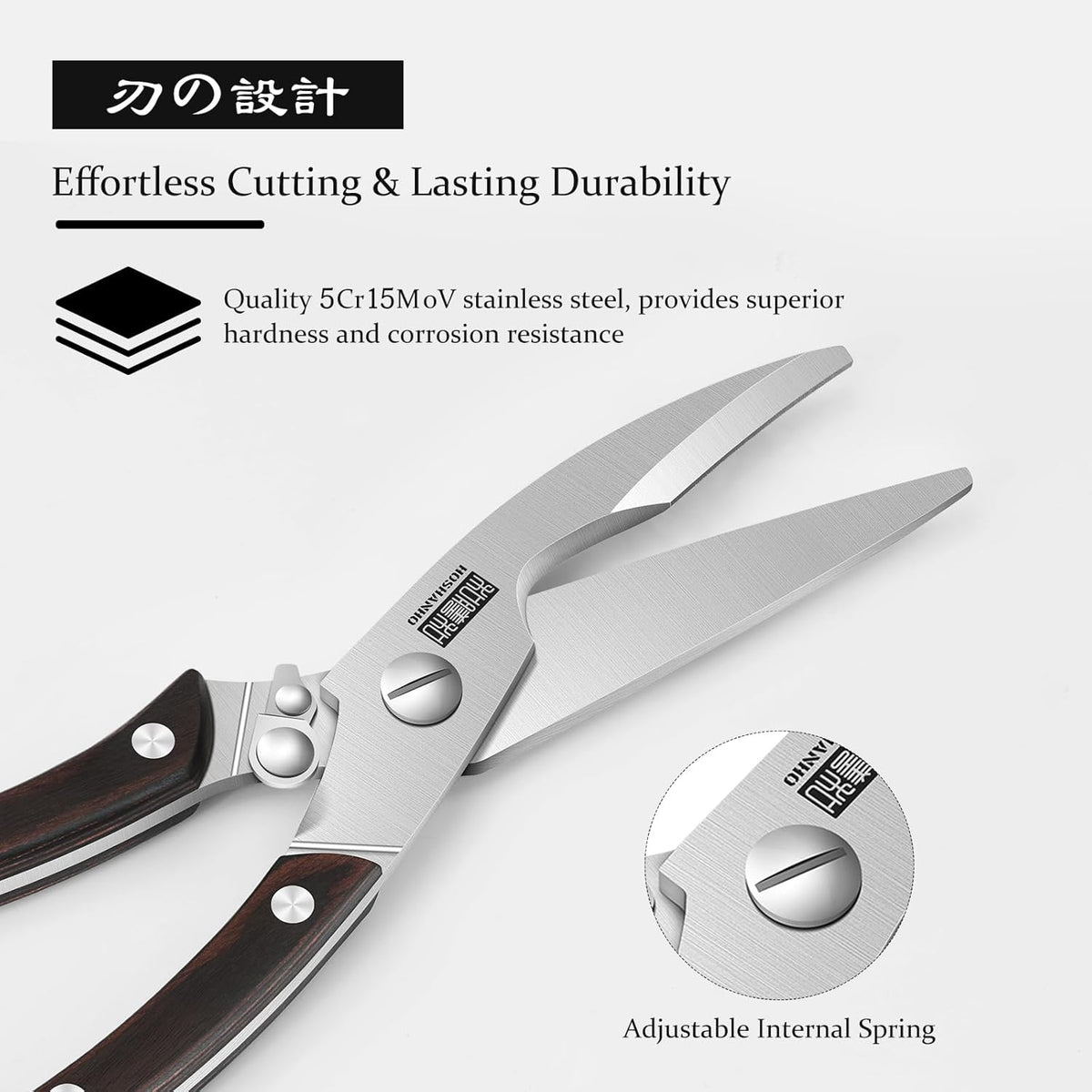 Best Seller - HOSHANHO Kitchen Scissors Heavy Duty, Sharp Kitchen Shears for Poultry - Stainless Steel Kitchen Scissors with Non-Slip Handle & Safety Lock, All Purpose Cooking Scissors for Meat、Turkey、Vegetables