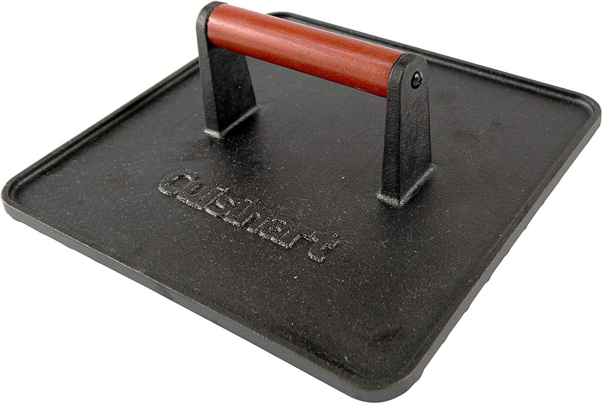 Best Seller - Cuisinart Smash Burger Press, Cast Iron, 6.5 Round Burger Smasher - Hamburger press with round flat edge for crispy carmelization, the go-to grill press for indoor and outdoor cooking, CISB-111