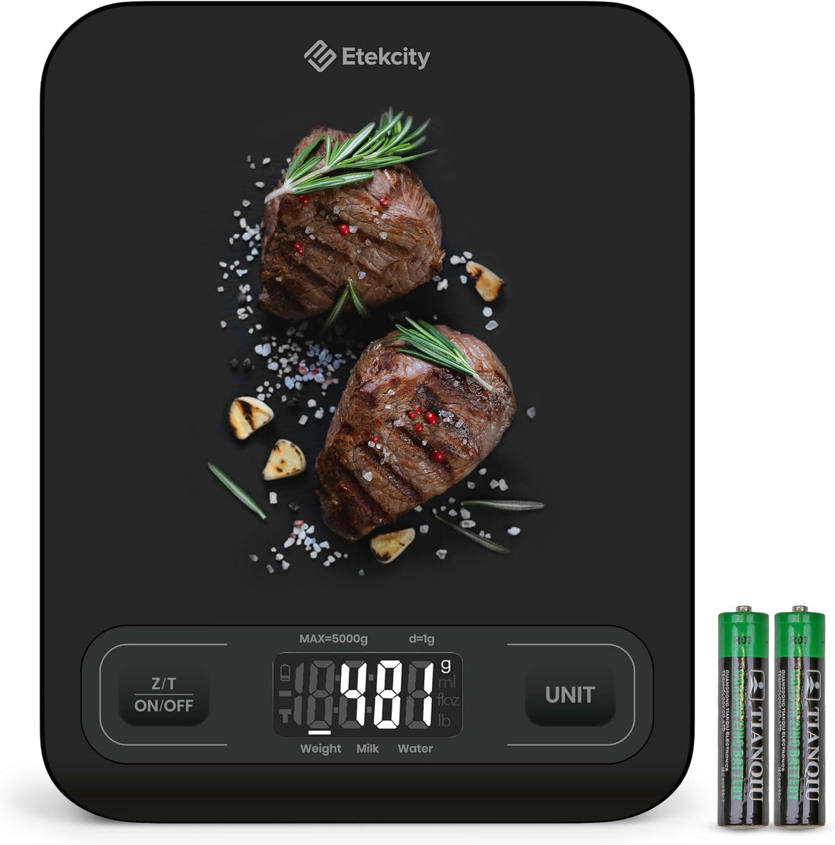 Etekcity Food Kitchen Scale, Digital Grams and Ounces, 11lb - Tare function, ideal for baking, weight loss, keto, meal prep, packages, liquids and jewelry, 304 Stainless Steel
