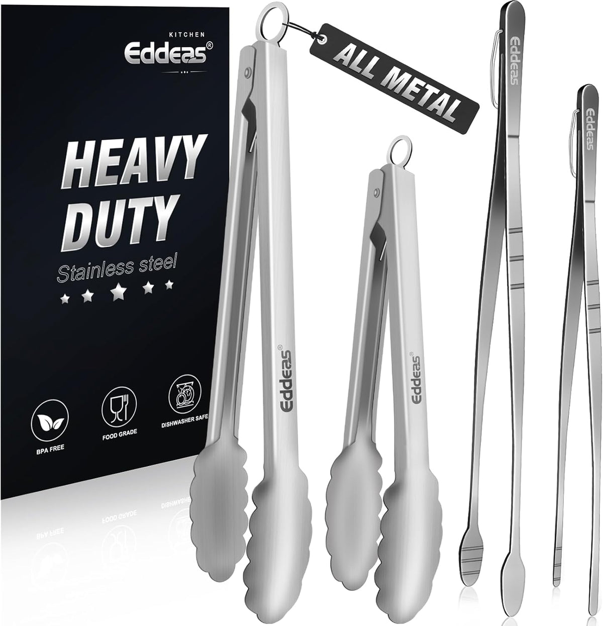 Best Seller - kitchen tweezers for cooking tweezers stainless steel tongs 12108 - Heat Resistant 600 Degrees Heavy Duty Metal Tweezers Tongs Ideal for Meat, pasta, plating Dishwasher Safe