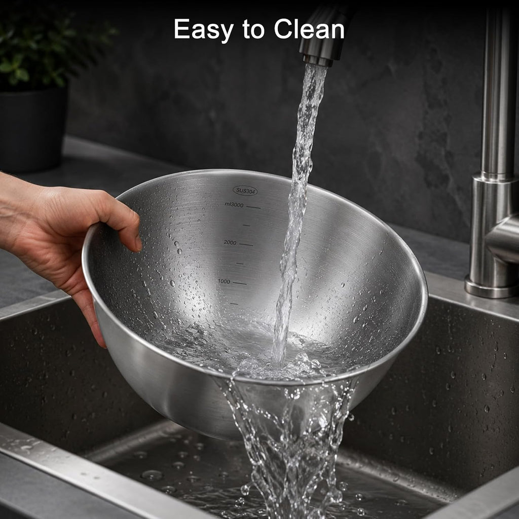 Hot Sale - 7PCS Stainless Steel Mixing Bowls Set with Colanders for Baking, Cooking - 5 Metal Kitchen Bowls with 2 Strainers, Dishwasher Safe, Space-Saving Cooking Bowl Set, for salad, baking, cooking, serving