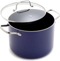 Great Value - Blue Diamond 2QT Diamond Infused Ceramic Nonstick Sauce Pan with Lid, Blue - PFAS-Free Ceramic Nonstick Chef Pot, Dishwasher & Oven Safe, Durable Metal Utensil Safe, Soups, Glass Lid