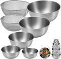 Hot Sale - 7PCS Stainless Steel Mixing Bowls Set with Colanders for Baking, Cooking - 5 Metal Kitchen Bowls with 2 Strainers, Dishwasher Safe, Space-Saving Cooking Bowl Set, for salad, baking, cooking, serving