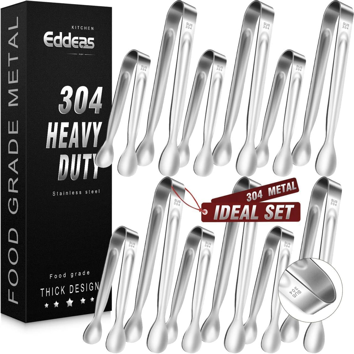 Best Seller - kitchen tweezers for cooking tweezers stainless steel tongs 12108 - Heat Resistant 600 Degrees Heavy Duty Metal Tweezers Tongs Ideal for Meat, pasta, plating Dishwasher Safe