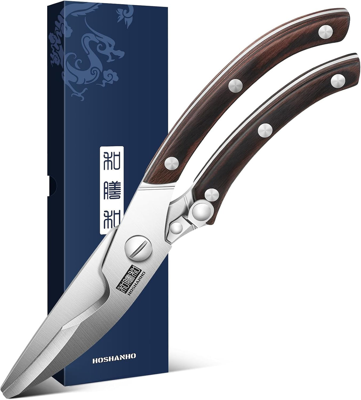 Best Seller - HOSHANHO Kitchen Scissors Heavy Duty, Sharp Kitchen Shears for Poultry - Stainless Steel Kitchen Scissors with Non-Slip Handle & Safety Lock, All Purpose Cooking Scissors for Meat、Turkey、Vegetables