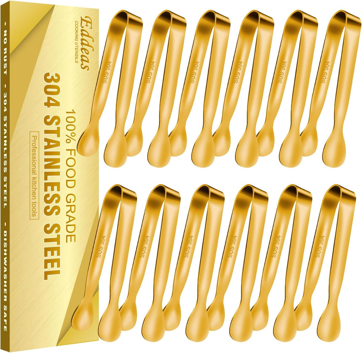 Limited-Time Deal - Tongs For Cooking Up To 600°F Metal Kitchen Tweezers Tongs 12, 9 in - Heat Resistant 600 Degrees, Heavy Duty Stainless Steel Cooking for Food, Grill, BBQ, Dishwasher safe Set of 4