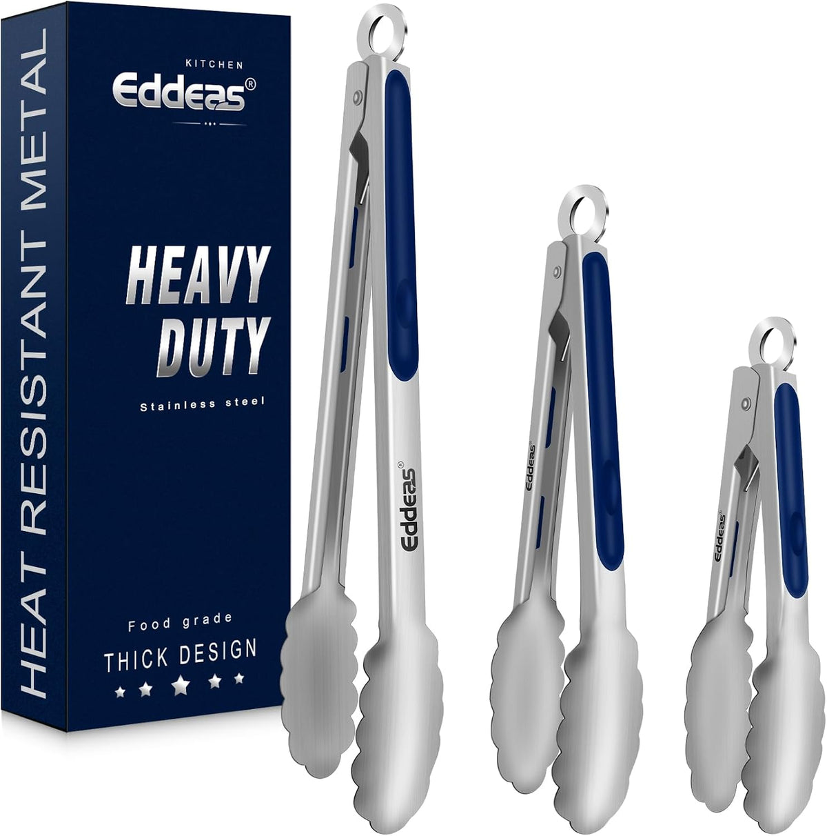 Limited-Time Deal - Tongs For Cooking Up To 600°F Metal Kitchen Tweezers Tongs 12, 9 in - Heat Resistant 600 Degrees, Heavy Duty Stainless Steel Cooking for Food, Grill, BBQ, Dishwasher safe Set of 4