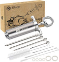 Flash Sale - Ofargo Stainless Steel Meat Injector Syringe Kit with 4 Marinade Needles for BBQ Grill Smoker, Cooking Meat Gifts for Dad Mom Husband Men Him, 2-oz Large Capacity, Both Paper User Manual and E-Book Recipe