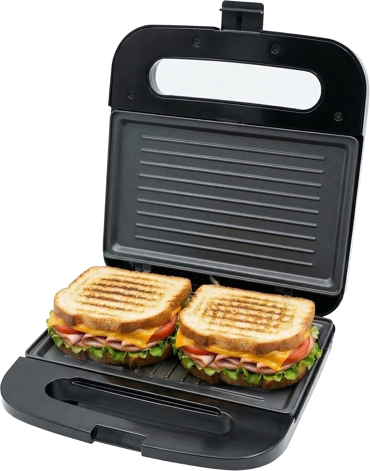 OVENTE Electric Sandwich Maker, 750W Non-Stick Plates, Black GPS401B - Perfect for Grilled Cheese, Tuna Melts, Omelets, French Toast, Breakfast Favorites, Light Meals, and Snacks, 750W