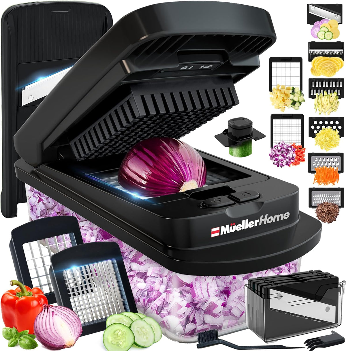Hot Sale - MUELLER HOME Pro-Series All-in-One, 12 Blade Mandoline Slicer for Kitchen