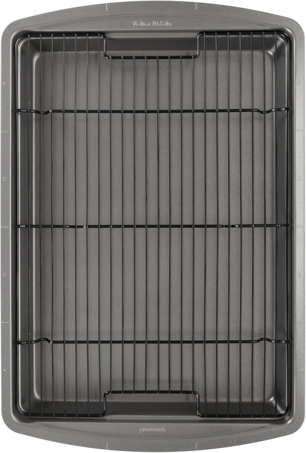 Special Offer - GoodCook Nonstick Carbon Steel Baking Pan & Raised Wire Rack, 15x10.5-Inch - Pizza Crisper, Crispy Bacon, Multipurpose Cooking Sheet Pan, Cooling Rack, Kitchen Cookware Set, Dishwasher Safe