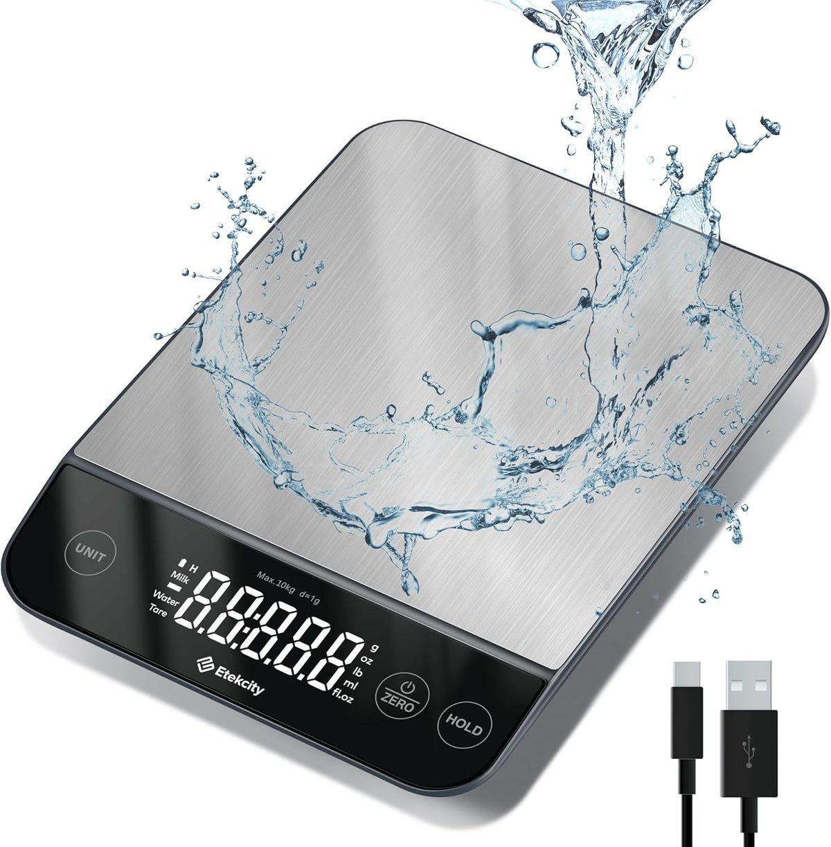 Etekcity Food Kitchen Scale, Digital Grams and Ounces, 11lb - Tare function, ideal for baking, weight loss, keto, meal prep, packages, liquids and jewelry, 304 Stainless Steel