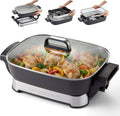 Flash Sale - Elite Gourmet 12 Ceralast? PFAS-Free Ceramic Electric Skillet, 1200W - 12x12 Surface, 2.15 Deep, Rapid Heat, EG2212