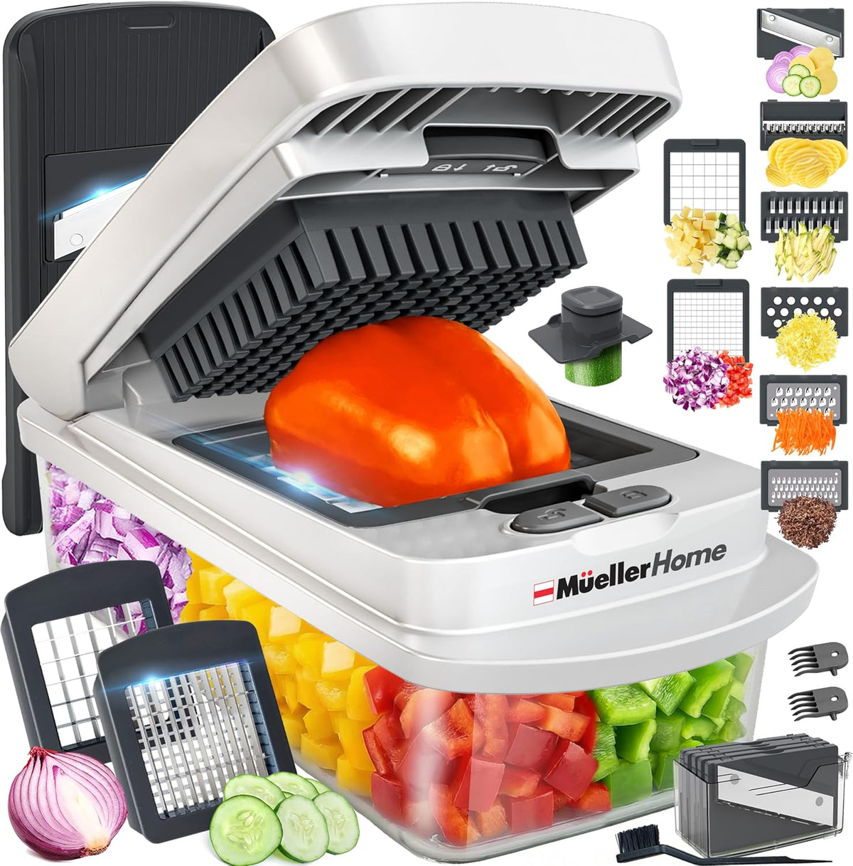 Hot Sale - MUELLER HOME Pro-Series All-in-One, 12 Blade Mandoline Slicer for Kitchen