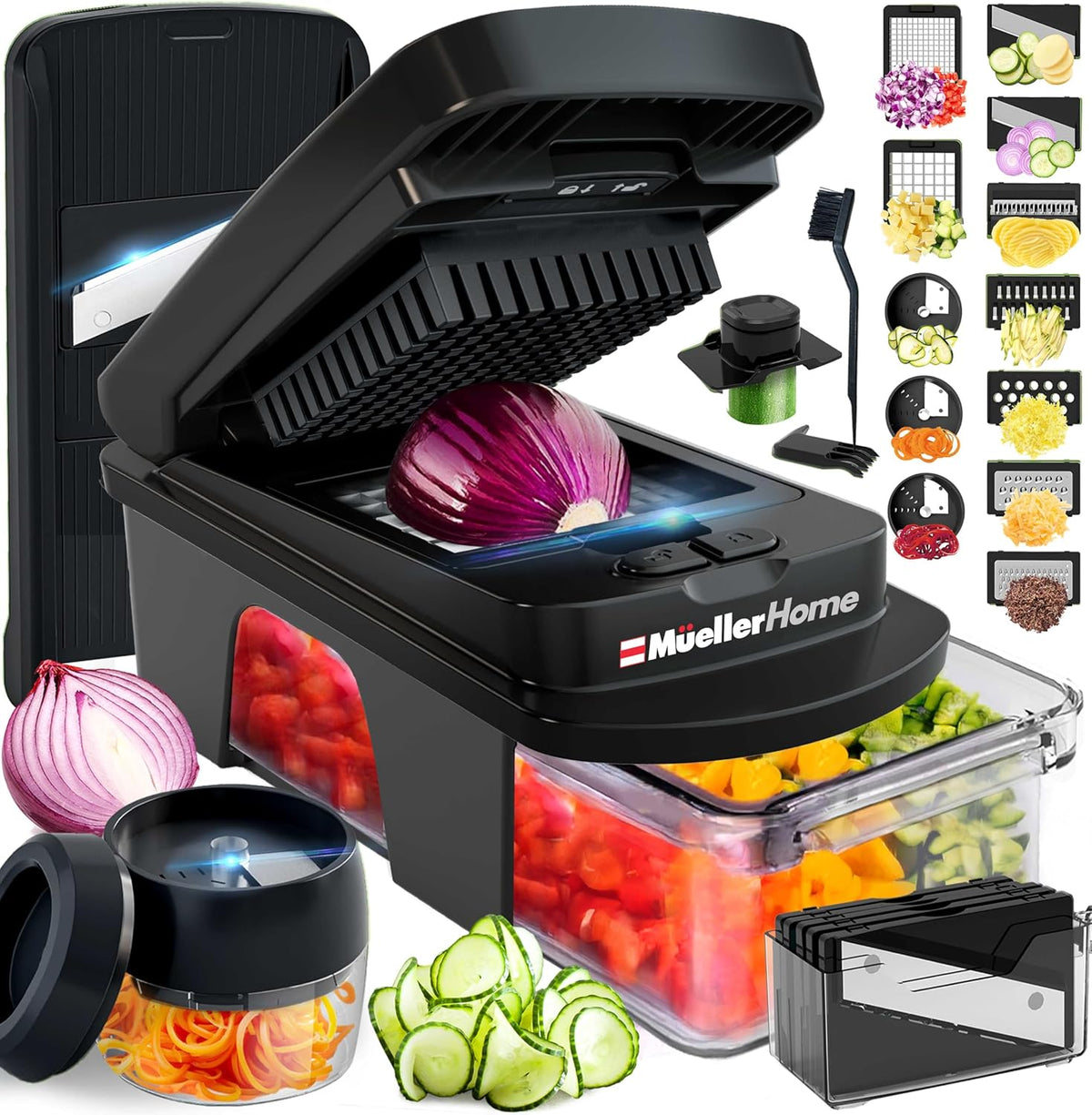 Hot Sale - MUELLER HOME Pro-Series All-in-One, 12 Blade Mandoline Slicer for Kitchen