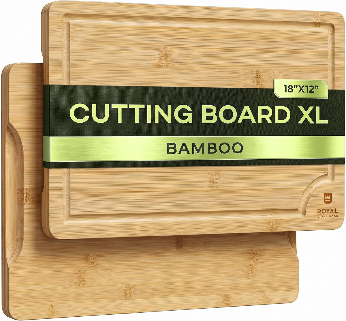 Flash Sale - ROYAL CRAFT WOOD Wooden Cutting Boards for Kitchen Appliances - Non Toxic Bamboo Wood Cutting Board Set with Deep Juice Groove, Side Handles, Charcuterie & Butcher Block for Meat, Meal Prep & Serving