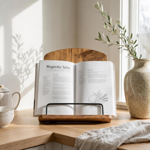 Best Seller - Beautiful Cookbook Stand for Your Kitchen Counter - Solid Wood, Fits iPad - Easily Keeps Cook or Recipe Books Open for Convenient Cooking - Fits Your Tablet and Enhances Any Kitchen Decor