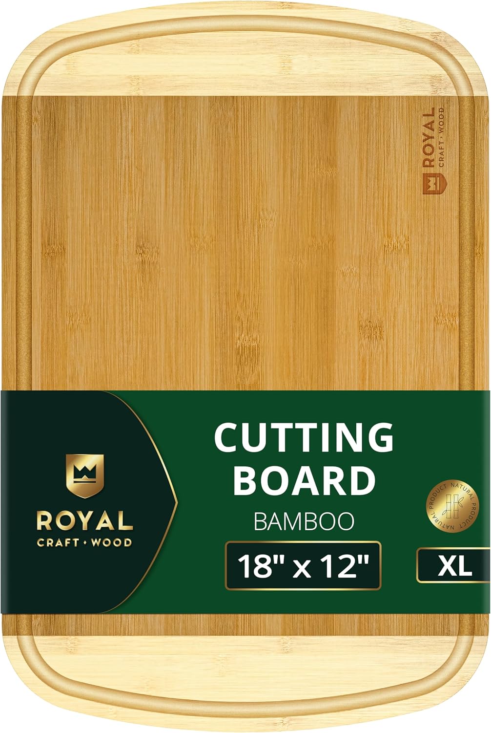 Flash Sale - ROYAL CRAFT WOOD Wooden Cutting Boards for Kitchen Appliances - Non Toxic Bamboo Wood Cutting Board Set with Deep Juice Groove, Side Handles, Charcuterie & Butcher Block for Meat, Meal Prep & Serving