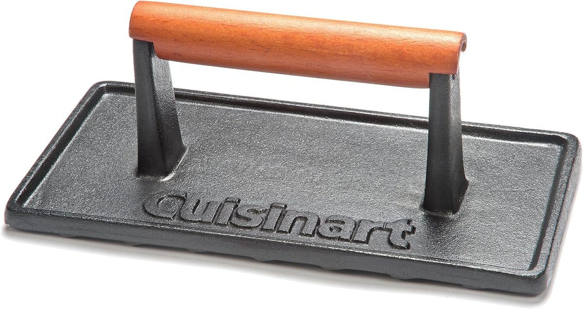Best Seller - Cuisinart Smash Burger Press, Cast Iron, 6.5 Round Burger Smasher - Hamburger press with round flat edge for crispy carmelization, the go-to grill press for indoor and outdoor cooking, CISB-111