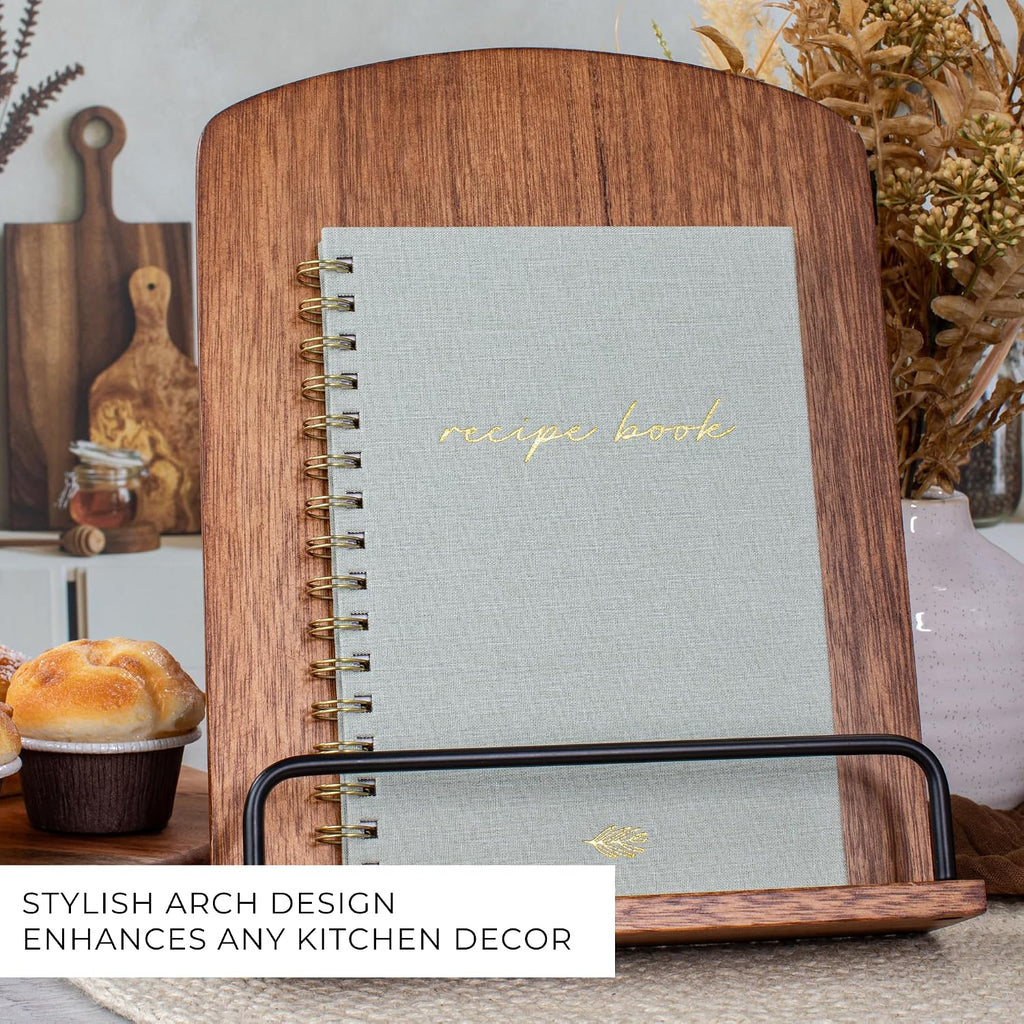 Best Seller - Beautiful Cookbook Stand for Your Kitchen Counter - Solid Wood, Fits iPad - Easily Keeps Cook or Recipe Books Open for Convenient Cooking - Fits Your Tablet and Enhances Any Kitchen Decor