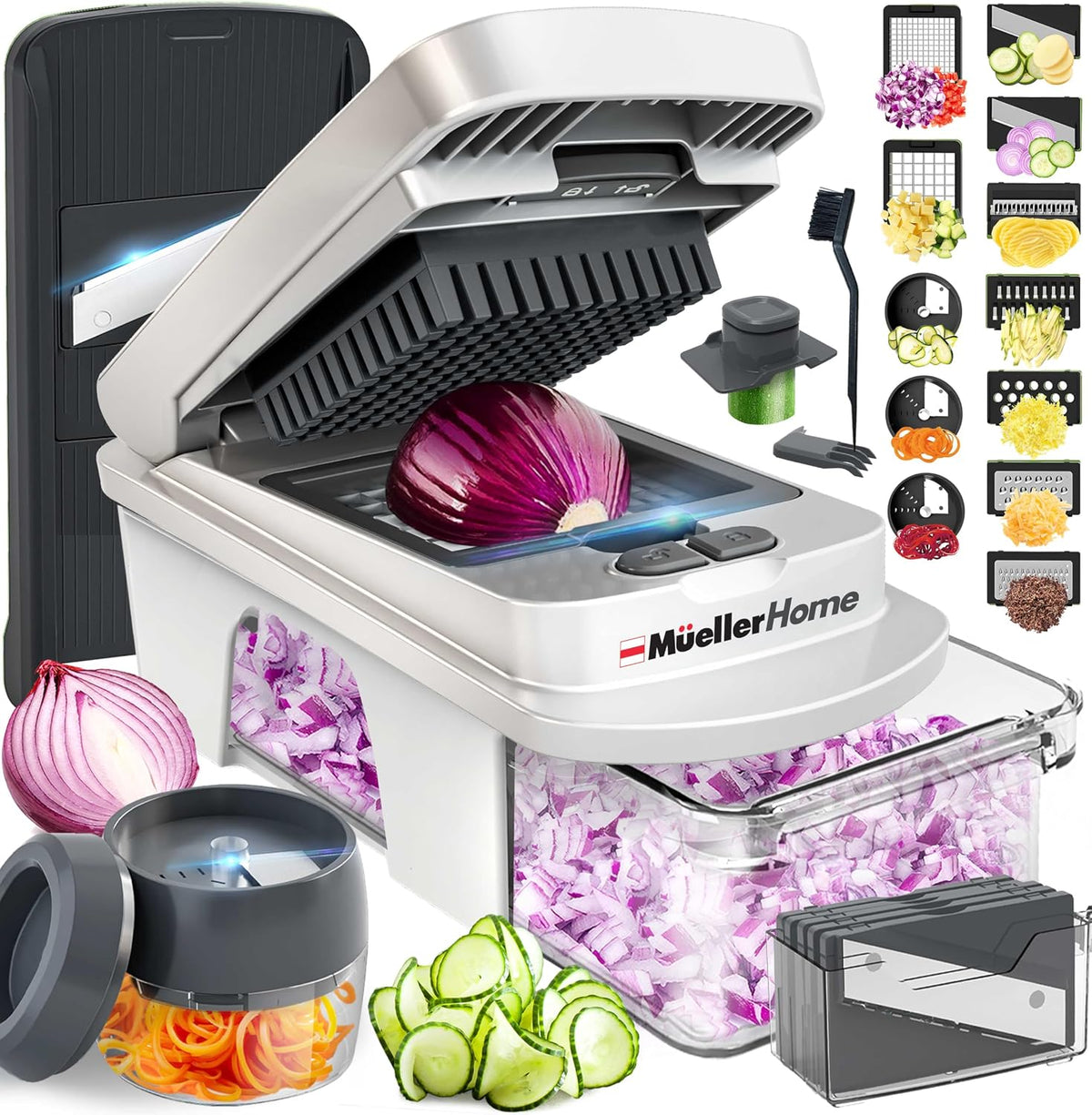 Hot Sale - MUELLER HOME Pro-Series All-in-One, 12 Blade Mandoline Slicer for Kitchen